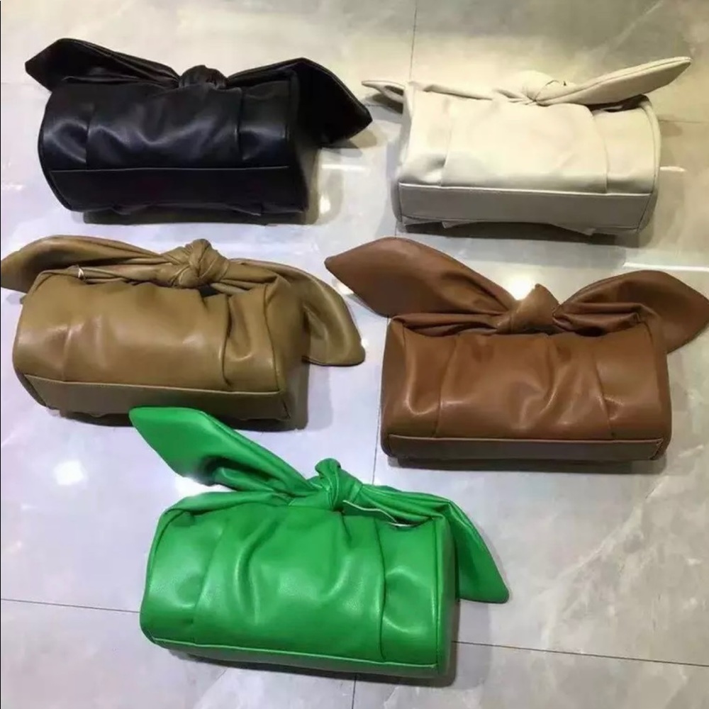 New Shoulder Bag Genuine Leather Bow Handbag Cloud Lunch bag Underarm Pouch - Picture 7 of 17
